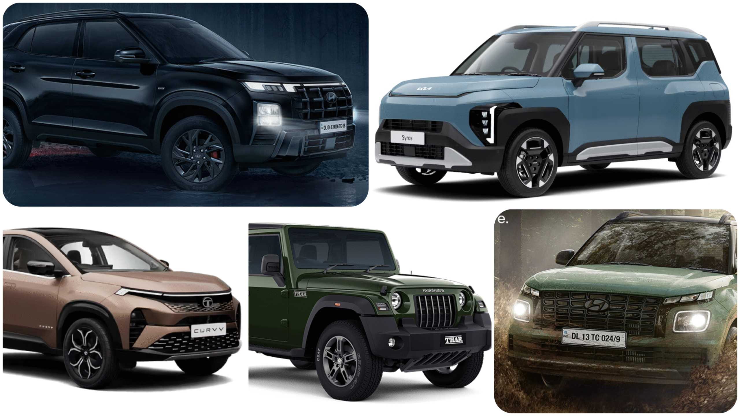 ₹30 ಲಕ್ಷದೊಳಗಿನ ಐದು ಪ್ರಮುಖ ಕಾರುಗಳ ಪಟ್ಟಿ Hyundai Creta, Mahindra Thar, Tata Curvv